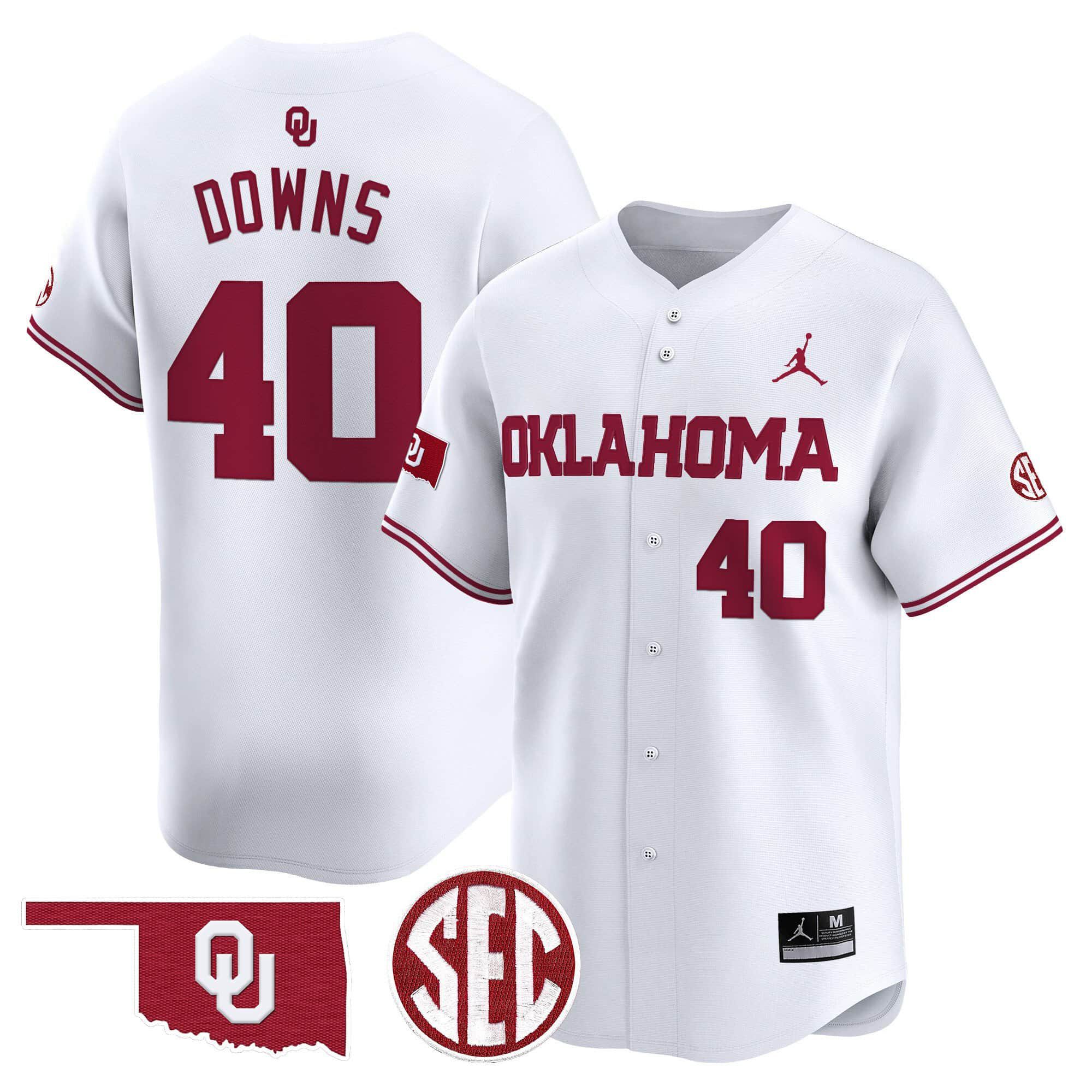 Men Oklahoma Sooners 40 Downs White 2024 Vapor Premier Limited NCAA Jersey
